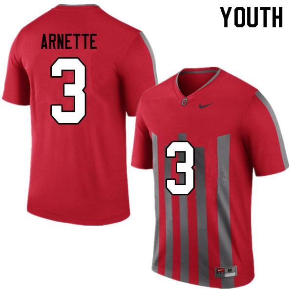 Ohio State Buckeyes Damon Arnette Youth #3 Throwback Authentic Stitched College Football Jersey